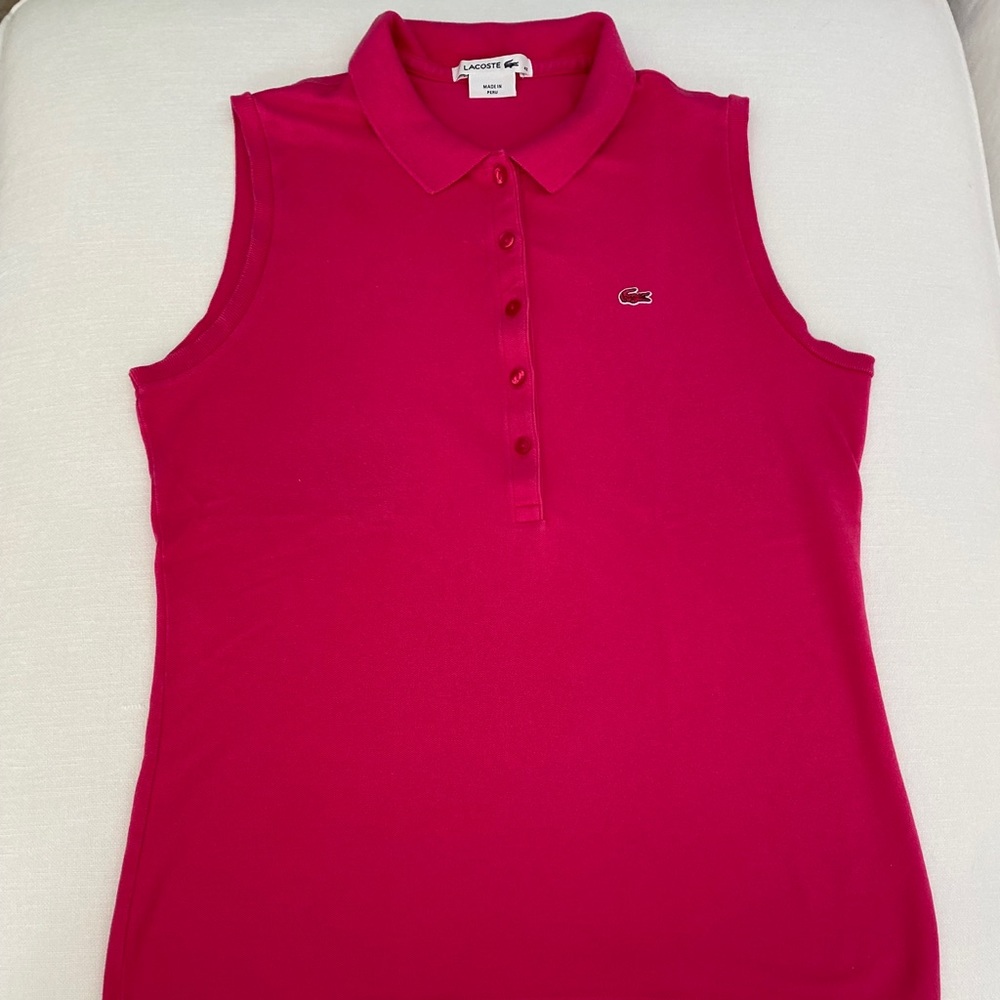Lacoste Pink Sleeveless Polo